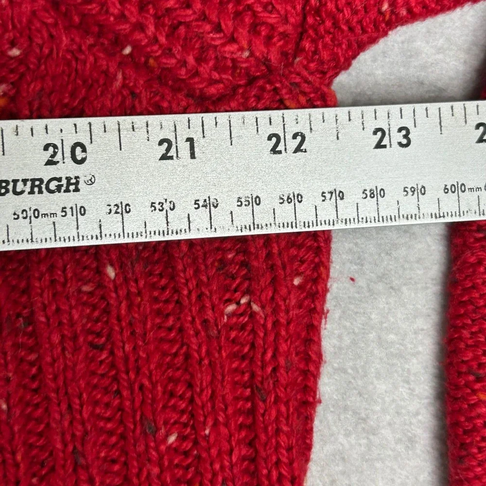 Vintage St Johns Bay Womens XL Red Cable Knit Button Shoulder Sweater cottage‎